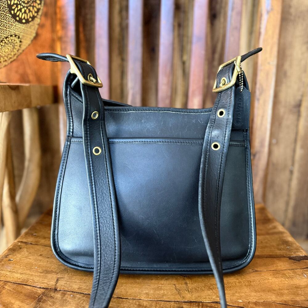 Vintage 1998 Coach Legacy Zip Shoulder Bag Black Leather USA Made 9966